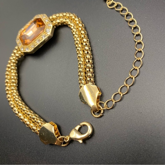 Vintage Citrine Gold Tone Bracelet - Picture 8 of 8